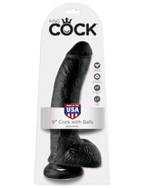 Realistischer Dildo Jones mit Hoden schwarz