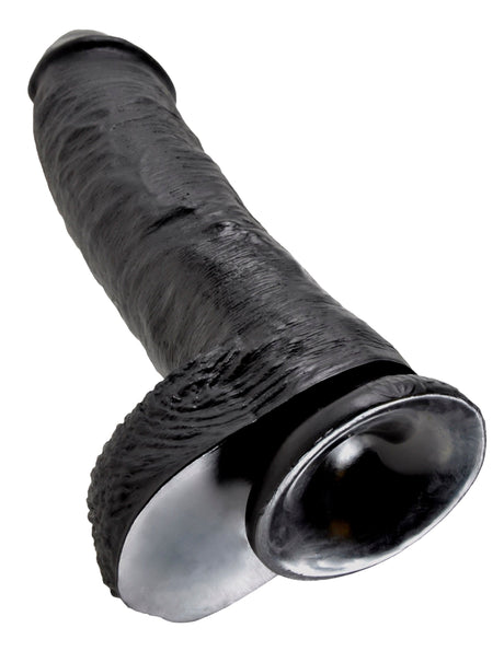 Realistischer Dildo Jones mit Hoden schwarz