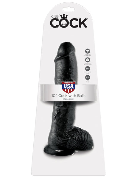 Realistischer Dildo Jones mit Hoden schwarz