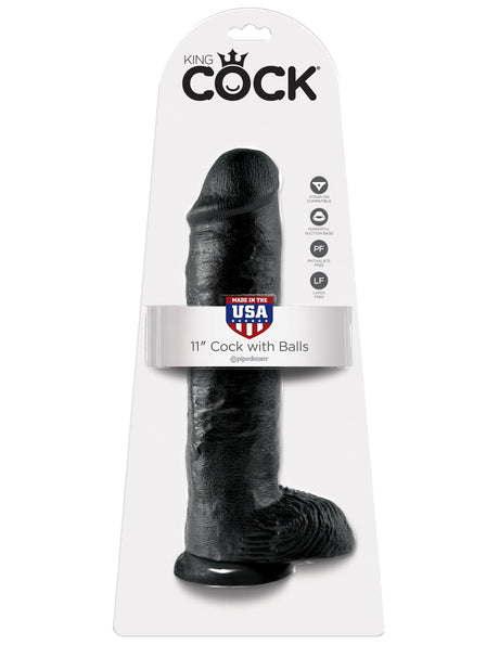 Realistischer Dildo Jones mit Hoden schwarz