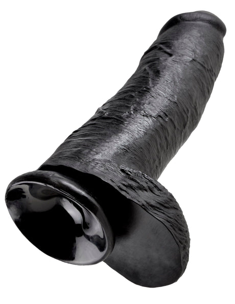 Realistischer Dildo Jones mit Hoden schwarz