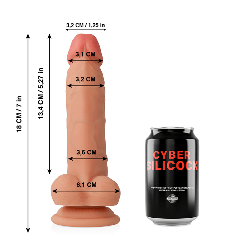 Realistischer Dildo Jude Flüssigsilikon 13,4 x 3,2 cm – Ansicht 2