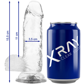 Realistischer Dildo mit Hoden Transparent 15,5 x 3,5 cm
