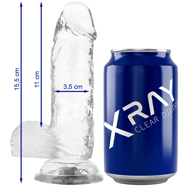 Realistischer Dildo mit Hoden Transparent 15,5 x 3,5 cm