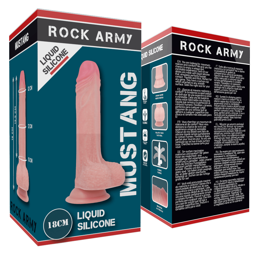 Realistischer Dildo Liquid Silicone Premium Mustang Realistic 18 x 4,14 cm – Ansicht 7