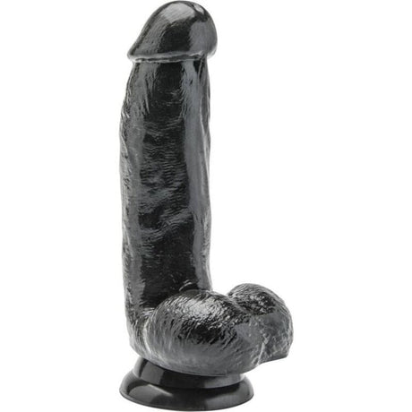 Realistischer Dildo mit Kugeln Schwarz 12 cm