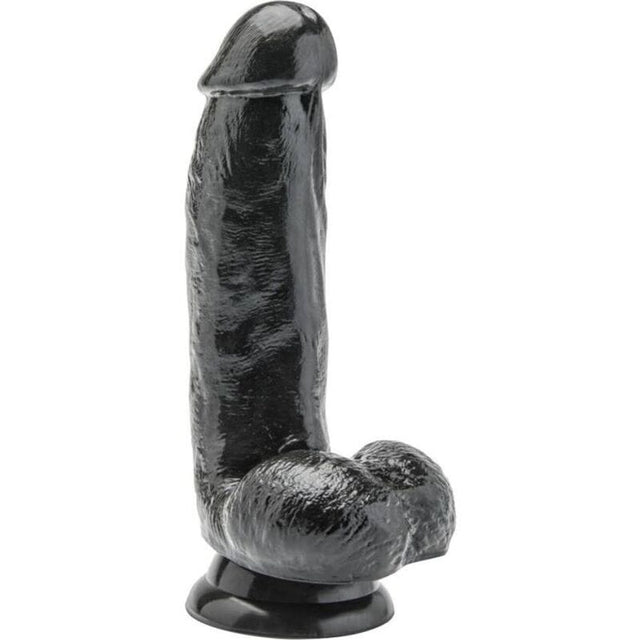 Realistischer Dildo mit Kugeln Schwarz 12 cm