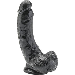 Realistischer Dildo mit Kugeln Schwarz 20,5 cm