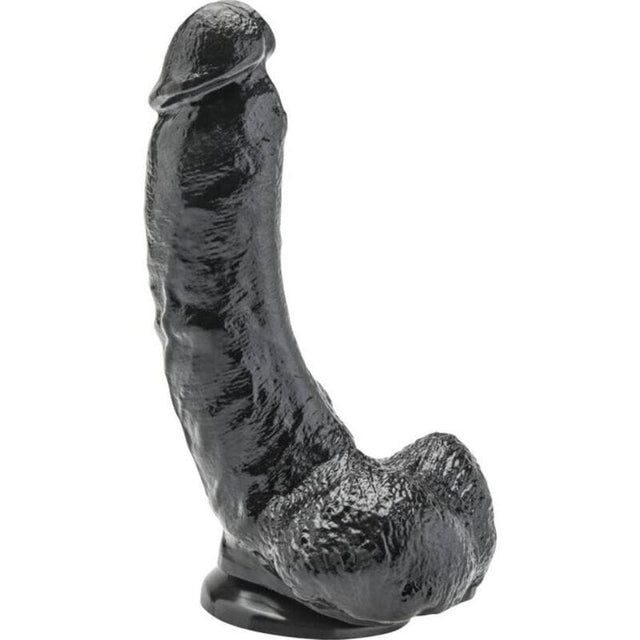 Realistischer Dildo mit Kugeln Schwarz 20,5 cm
