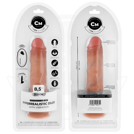 Realistischer Dildo mit Saugnäpfen und Vibration mit Fernbedienung 21,5 cm