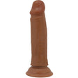Realistischer Dildo Quentin mit beweglicher Haut mit Saugfuß Braun 18,4 x 4,2 cm