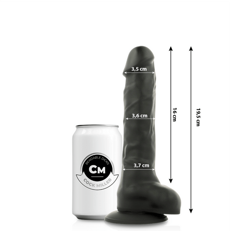 Realistischer Dildo Realistisches Silikon Dichte Artikulierbar Schwarz 19,5 cm
