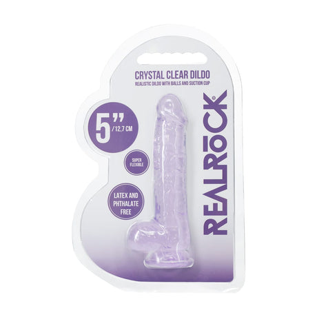 Realistischer Dildo RealRock Crystal Clear mit Hoden und Saugfuß TPE 12,7 x Ø 2,8 cm – Ansicht 8