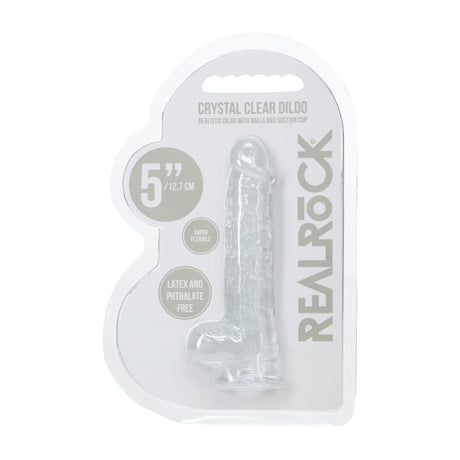 Realistischer Dildo RealRock Crystal Clear mit Hoden und Saugfuß TPE 12,7 x Ø 2,8 cm – Ansicht 14
