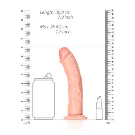 Realistischer Dildo RealRock Curved ohne Hoden mit Saugfuß PVC Natur 18 x Ø 4,2 cm – Ansicht 6