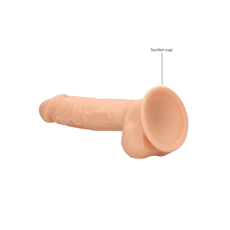 Realistischer Dildo RealRock Dual Density mit Hoden und Saugfuß Silikon Natur 23 x Ø 4,5 cm – Ansicht 7