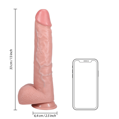 Realistischer Dildo RealRock Extra Long mit Hoden und Saugfuß PVC 33 x Ø 6,3 cm – Ansicht 7