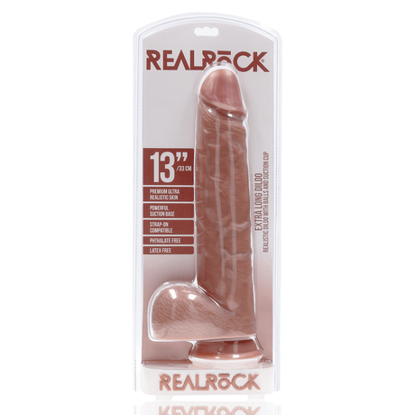 Realistischer Dildo RealRock Extra Long mit Hoden und Saugfuß PVC 33 x Ø 6,3 cm – Ansicht 9
