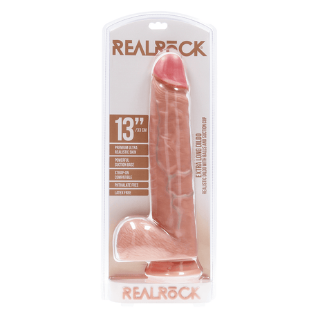 Realistischer Dildo RealRock Extra Long mit Hoden und Saugfuß PVC 33 x Ø 6,3 cm – Ansicht 2