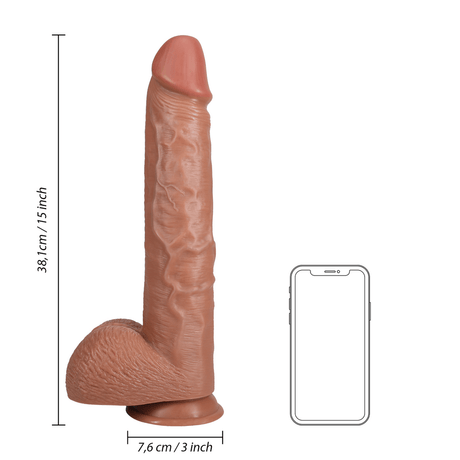 Realistischer Dildo RealRock Extra Long mit Hoden und Saugfuß PVC 38,1 x Ø 7,6 cm – Ansicht 14