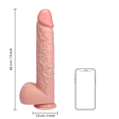 Realistischer Dildo RealRock Extra Long mit Hoden und Saugfuß PVC 38,1 x Ø 7,6 cm – Ansicht 7