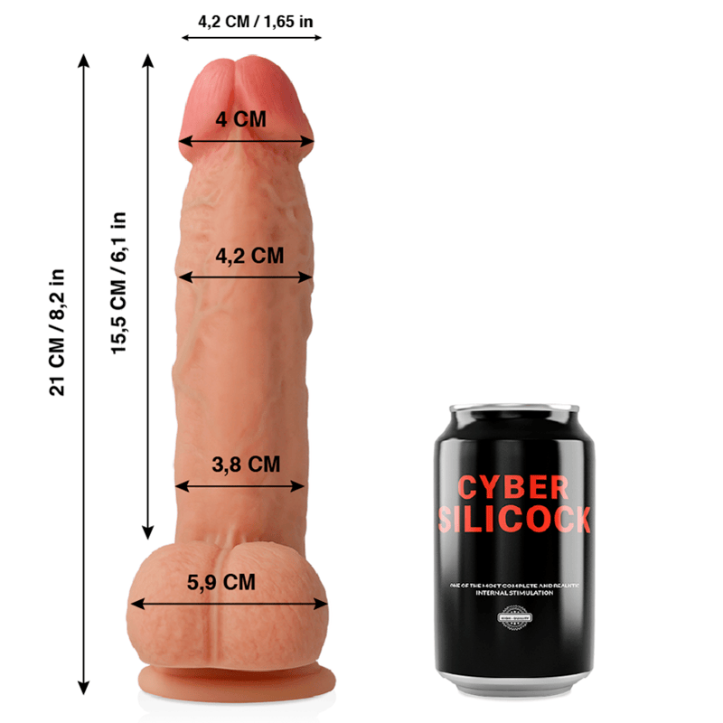 Realistischer Dildo Saul Flüssigsilikon 15,5 x 4,2 cm – Ansicht 2