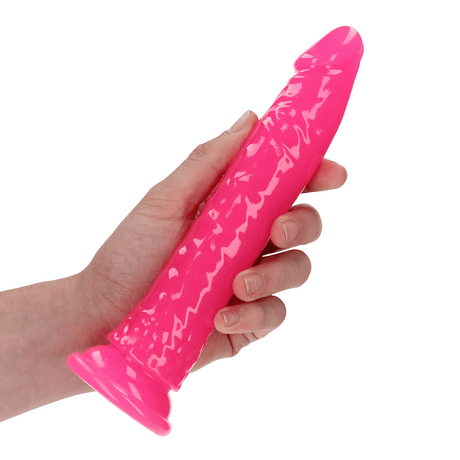 Realistischer Dildo Slim mit Saugfuß nachtleuchtend Grün 18 x Ø 3,5 cm – Ansicht 7