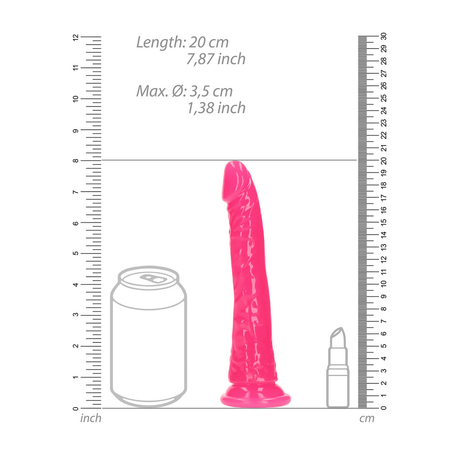 Realistischer Dildo Slim mit Saugfuß nachtleuchtend Grün 18 x Ø 3,5 cm – Ansicht 6