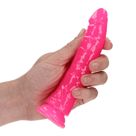 Realistischer Dildo Slim mit Saugfuß nachtleuchtend Pink 15,5 x Ø 3 cm – Ansicht 7