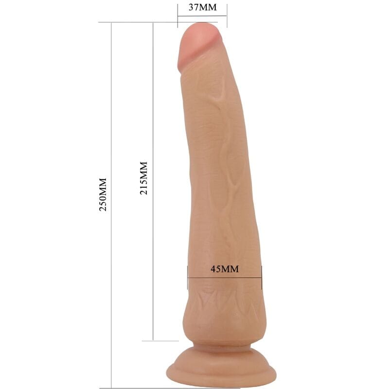 Realistischer Dildo Tiemeyer mit beweglicher Haut mit Saugfuß Natur 25 x 4,5 cm – Ansicht 5