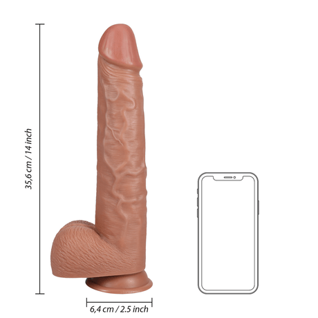 Realistischer Dildo XL gerade mit Hoden Schwarz 29 x Ø 6,3 cm – Ansicht 14