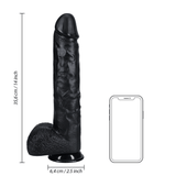 Realistischer Dildo XL gerade mit Hoden Schwarz 29 x Ø 6,3 cm – Ansicht 7