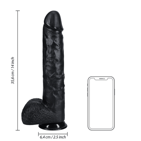 Realistischer Dildo XL gerade mit Hoden Schwarz 29 x Ø 6,3 cm – Ansicht 7