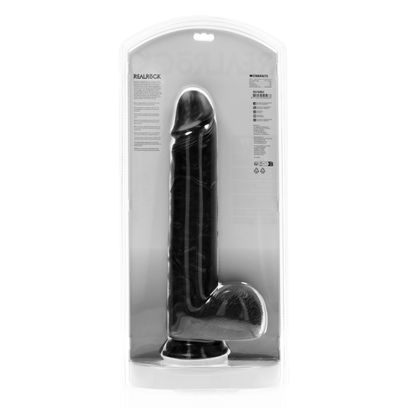 Realistischer Dildo XL gerade mit Hoden Schwarz 29 x Ø 6,3 cm – Ansicht 3