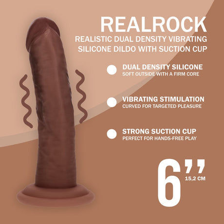 Realistischer Vibrator Dual Density gebogen mit Saugfuß Braun 15,5 x Ø 3,4 cm – Ansicht 6