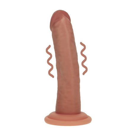 Realistischer Vibrator Dual Density gebogen mit Saugfuß Braun 15,5 x Ø 3,4 cm – Ansicht 20