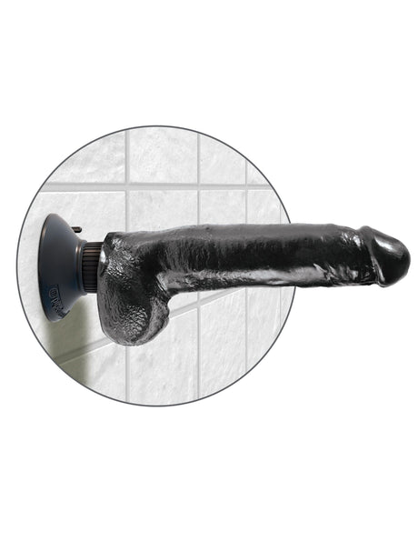 Realistischer Vibrator King mit Hoden schwarz 23 x 5 cm
