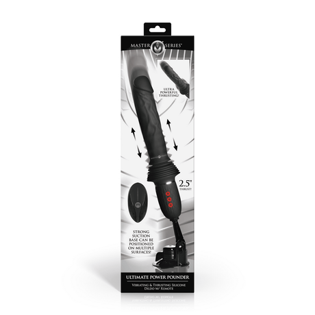 Realistischer Vibrator Master Series Ultimate Power Pounder stoßend mit Saugfuß und Fernbedienung Silikon Schwarz 17,8 x Ø 4,3 cm – Ansicht 3