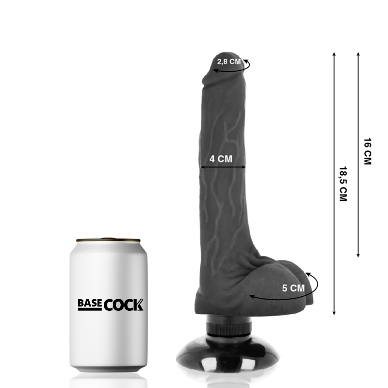 Realistischer Vibrator mit Fernbedienung 2-in-1 Schwarz 18,5 x 4 cm – Ansicht 2