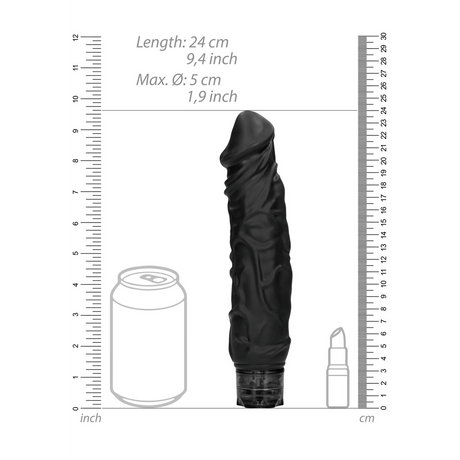 Realistischer Vibrator Multispeed Schwarz 20,5 x Ø 5 cm – Ansicht 7