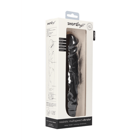 Realistischer Vibrator Multispeed Schwarz 20 x Ø 5 cm – Ansicht 2