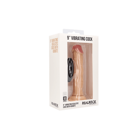 Realistischer Vibrator RealRock mit Hoden und Fernbedienung Gummi Natur 23 x Ø 4,5 cm – Ansicht 2