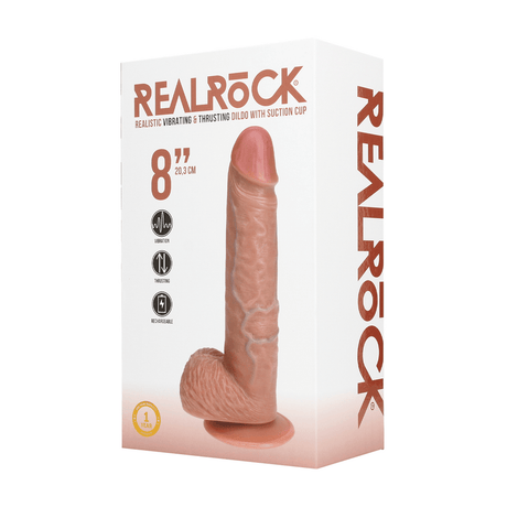 Realistischer Vibrator RealRock stoßend mit Hoden und Saugfuß PVC 20,3 x Ø 4 cm – Ansicht 12