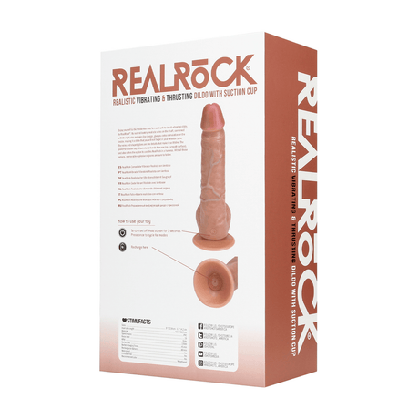 Realistischer Vibrator RealRock stoßend mit Hoden und Saugfuß PVC 20,3 x Ø 4 cm – Ansicht 13
