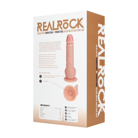 Realistischer Vibrator RealRock stoßend mit Hoden und Saugfuß PVC 20,3 x Ø 4 cm – Ansicht 3