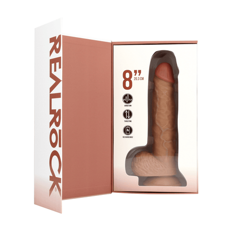 Realistischer Vibrator RealRock stoßend mit Hoden und Saugfuß PVC 20,3 x Ø 4 cm – Ansicht 14