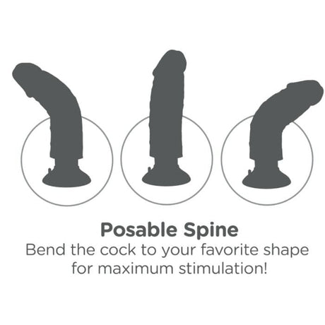 Realistischer Vibro-Dildo mit Hoden Schwarz 23 cm