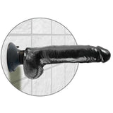 Realistischer Vibro-Dildo mit Hoden Schwarz 23 cm – Ansicht 4