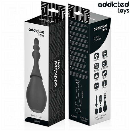 Reise-Analdusche mit langem Aufsatz Modell 4 Schwarz