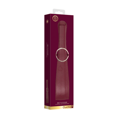 Riemenpaddle Ouch aus PU-Leder in Bordeaux und Petrol 54 cm – Ansicht 2
